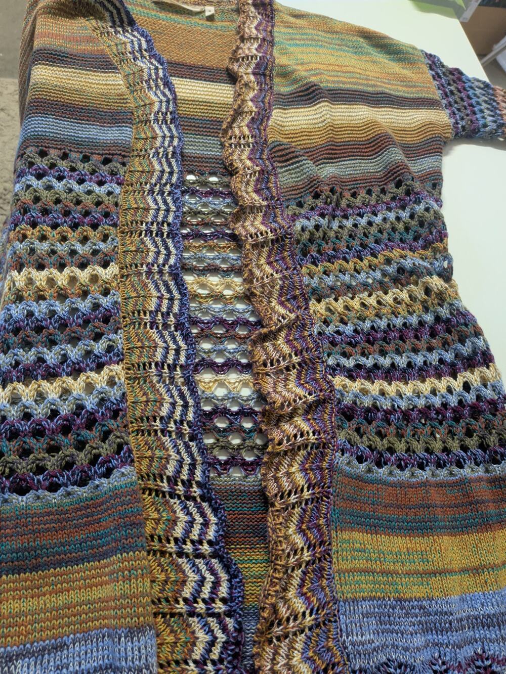 Soft Surroundings Albi Crochet Cardigan Multicolor Size Medium